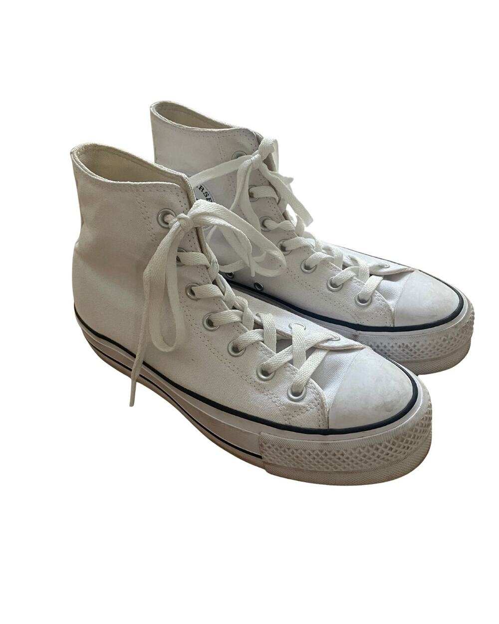 Converse High Top Platform White Women 7.5 #0272 - Picture 1 of 10